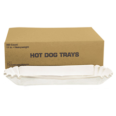 Fluted 8" Hot Dog Tray