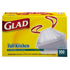 GLAD&reg; 13-Gallon Drawstring Tall Kitchen Trash Bags