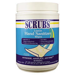 Antimicrobial SCRUBS&reg; Hand Sanitizer Wipes, Lemon Scent