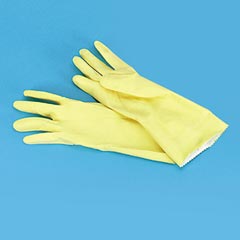 Yellow Flock-Lined Gloves