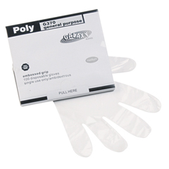 Clear Polyethylene Food Handling Gloves, Medium Size