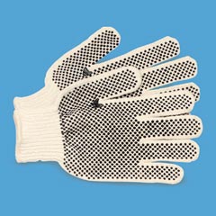 Mens PVC-Dotted String Knit Gloves