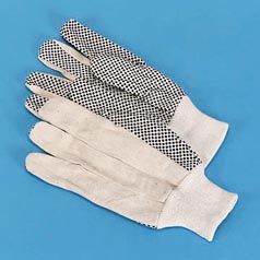 Mens PVC Dotted Canvas Gloves
