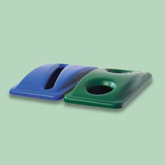Paper and Bottle & Can Recycling Tops for Slim Jim&reg; Waste Containers