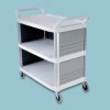 3-Shelf Utility Cart, Enclosed on 3 Sides
