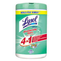 LYSOL&reg; Brand Disinfecting 4 in 1 Wipes with Micro-Lock Fibers, Citrus Scent, 110 Count