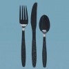 Guildware&reg; Heavyweight Polystyrene Full-Size Cutlery, Black