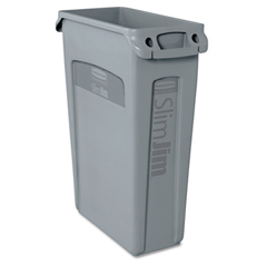 Slim Jim&reg; Rectangular Waste Containers with Venting Channels