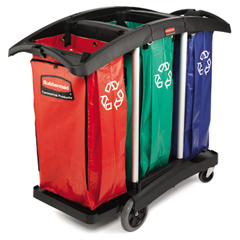 Triple-Capacity Cleaning Cart, Recycling Bags