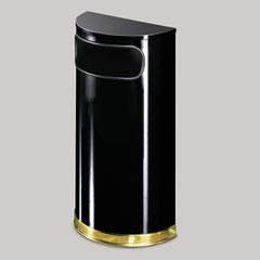 Black/Brass Fire-Safe Half-Round Container